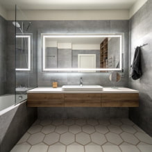 חדר אמבטיה אפור: מאפייני עיצוב, תמונות, השילוב הטוב ביותר -2