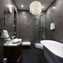 Grå badeværelse: designfunktioner, fotos, den bedste kombination-3