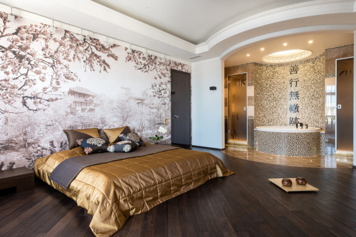 Спалня в японски стил: дизайнерски функции, снимки в интериора