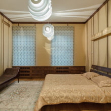 Japán stílusú hálószoba: dizájn jellemzők, fotó a belső terekben - 1