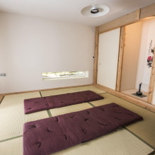 Japán stílusú hálószoba: dizájn jellemzők, fotók a belső térben - 7