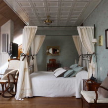 Dormitori en estil campestre: exemples a l’interior, característiques de disseny-0