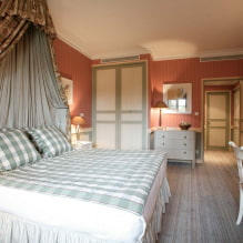 חדר שינה בסגנון כפרי: דוגמאות בפנים, תכונות עיצוב -3