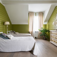 Phòng ngủ theo phong cách đồng quê: ví dụ về nội thất, tính năng thiết kế-8
