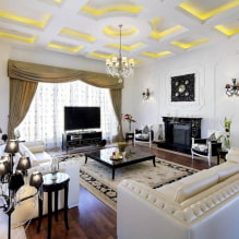 Dzīvojamā istaba modernā stilā: dizaina iespējas, fotogrāfijas interjerā-6