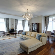 Dzīvojamā istaba modernā stilā: dizaina iespējas, foto interjerā-8