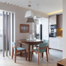 Gestaltung einer Küche kombiniert mit einem Balkon: Foto im Innenraum, Ideen für Arrangement-2