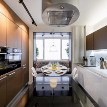 Diseño de una cocina combinada con un balcón: foto en el interior, ideas para el arreglo-4