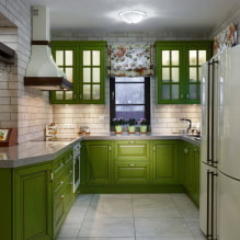 Zelená kuchyňa: fotografie, nápady na dizajn, kombinácie s inými farbami-1