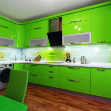 Zelena kuhinja: fotografije, ideje za dizajn, kombinacije s drugim bojama-4