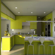 Зелена кухня: снимки, идеи за дизайн, комбинации с други цветове-5