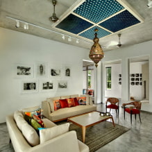 Originálny strop v interiéri: nápady na dizajn, fotografie, štýly, nezvyčajné osvetlenie-3