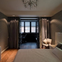 Sovrum med modern design med balkong-0