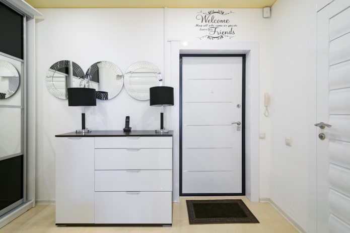 Dresser na chodbě: moderní fotografie, krásné designové nápady