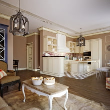 Comment concevoir l'intérieur de la cuisine-salon dans le style provençal? -3