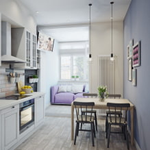 Obývacia izba s kuchyňou 12 m2. m. - rozloženia, skutočné fotografie a nápady na dizajn-7