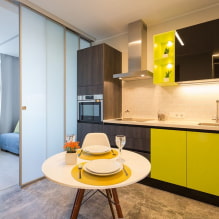 Cozinha, sala de estar 18 m² m. - fotos reais, zoneamento e layouts-2