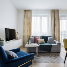 Malý obývací pokoj: fotografie v interiéru, dispozice a design-5