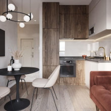 Lille køkken-stue: fotos i det indre, layout og design-6