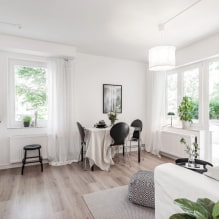 Cocina-sala de estar al estilo escandinavo: fotos y reglas de diseño-2