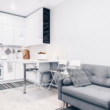 Cocina-sala de estar al estilo escandinavo: foto y diseño reglas-4