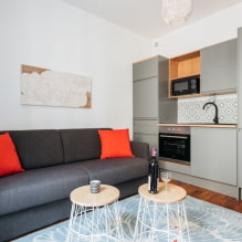 Cocina-sala de estar al estilo escandinavo: fotos y reglas de diseño-5