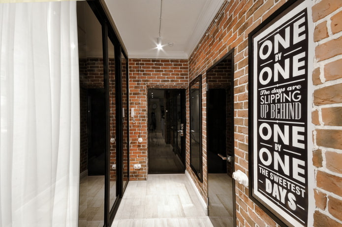 Design de corredor de estilo loft: foto no interior