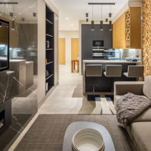 Obývací pokoj v kuchyni 16 m2 - průvodce designem-4