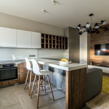 Virtuve-dzīvojamā istaba 16 kv m - dizaina ceļvedis-8