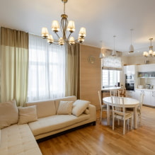 Kombinovaná kuchyně-obývací pokoj 30 metrů čtverečních. m. - fotografie v interiéru, rozvržení a územní-0