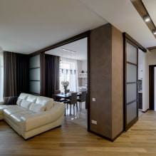Cucina-soggiorno combinata di 30 metri quadrati. m. - foto dell'interno, layout e suddivisione in zone-3