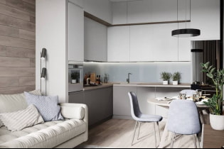 Las mejores fotos e ideas de diseño de la cocina-sala de estar 15 sq. m