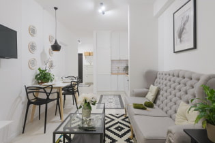 Mutfak oturma odasının iç tasarımı nasıl tasarlanır 17 m2?
