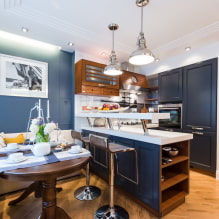Obývací pokoj v kuchyni 14 m2 - recenze fotografií z nejlepších řešení-7