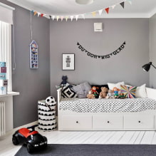 Interiér detskej izby v sivej farbe: recenzia fotografií z najlepších riešení-8