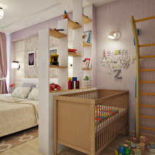 Idejas un padomi guļamistabas un bērnistabas rotāšanai vienā istabā-4