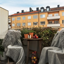 Tips och idéer för att dekorera en balkong-2 i skandinavisk stil