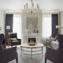 Kā izrotāt dzīvojamās istabas interjeru neoklasicisma stilā? -5
