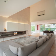 Dzīvojamās istabas dizaina iezīmes augsto tehnoloģiju stilā (46 foto) -3