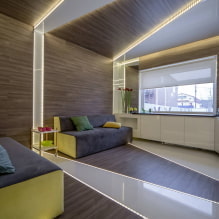 Caratteristiche del design del soggiorno in stile high-tech (46 foto) -5