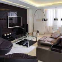 Características do design da sala de estar em estilo de alta tecnologia (46 fotos) -6