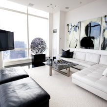 Recursos de design da sala de estar em estilo de alta tecnologia (46 fotos) -7