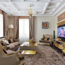 Interiér obývacej izby v klasickom štýle: súčasné fotografie a nápady-3