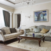 Interiér obývacej izby v klasickom štýle: aktuálne fotografie a nápady-5