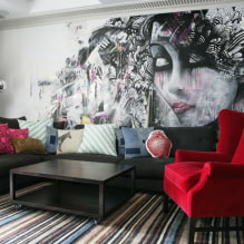 Moderno papel tapiz fotográfico en el interior de la sala de estar-2