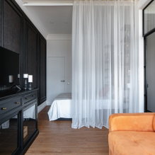 Soveværelse og stue i et rum: eksempler på zoning og design-6