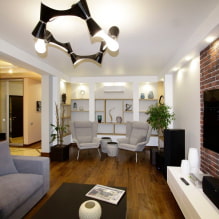 Fotografie recenze nejlepších nápadů pro design obývacího pokoje 18 m² m-5