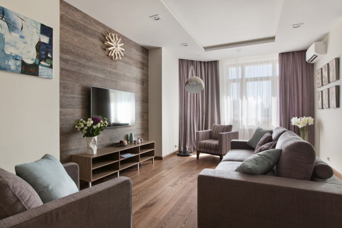 Kā noformēt dzīvojamās istabas interjera dizainu 20 kv m platībā?
