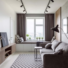 Projeto da sala de estar 15 m² - características do planejamento e organização dos móveis-3