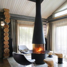 Intérieur d'un salon avec cheminée: photos des meilleures solutions-3